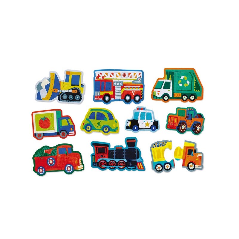 Crocodile Creek İlerleyen Duo Puzzle Set // Vehicles