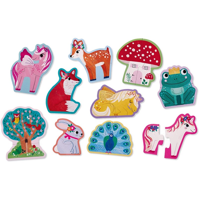 Crocodile Creek İlerleyen Duo Puzzle Set // Unicorns