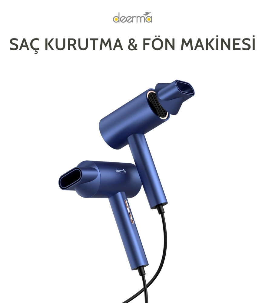 Deerma Saç Kurutma Makinesi // Mavi
