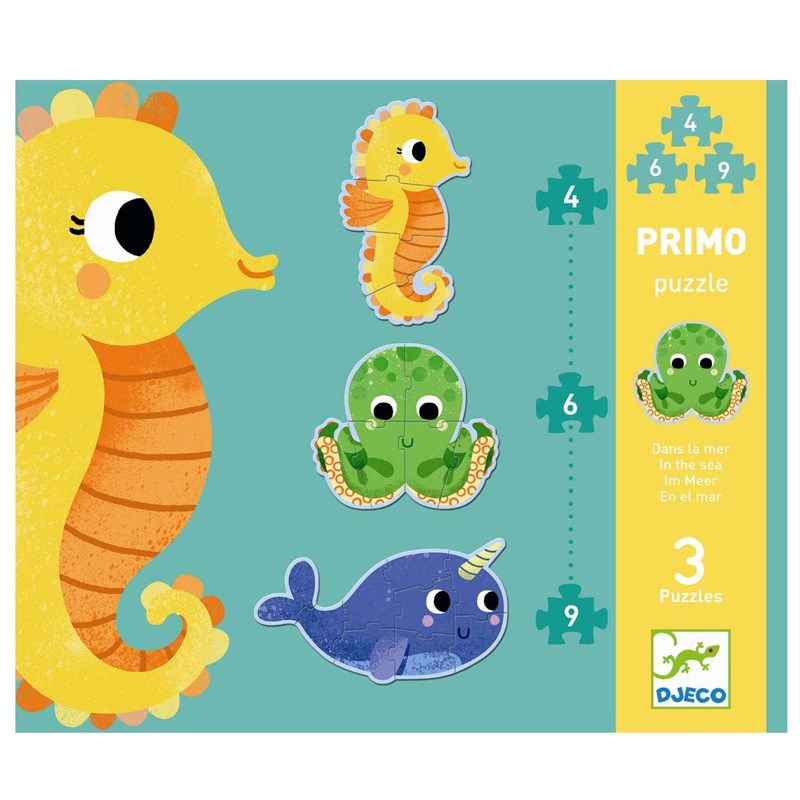 Djeco Dev Puzzle Set // Deniz Canlıları (4-6-9 Parça)
