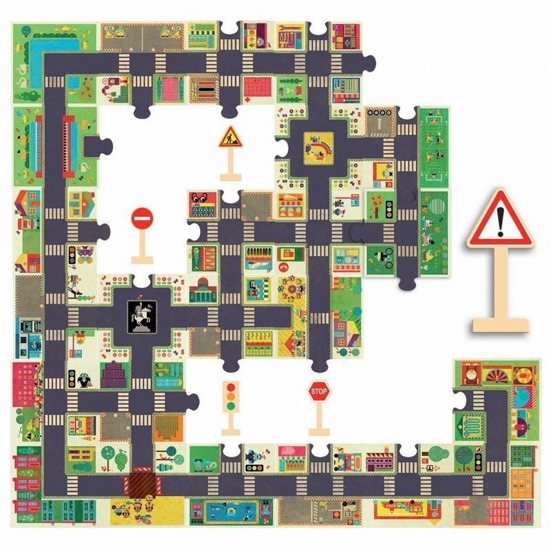 Djeco Giant Puzzle // The City (24 Parça)