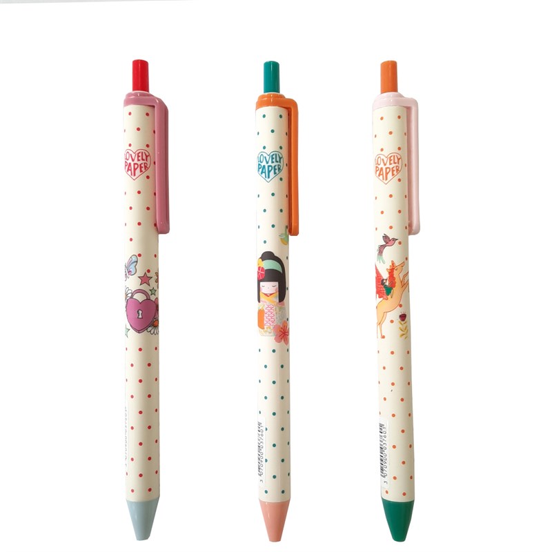 Lovely Paper Desenli Mavi Tükenmez Kalem