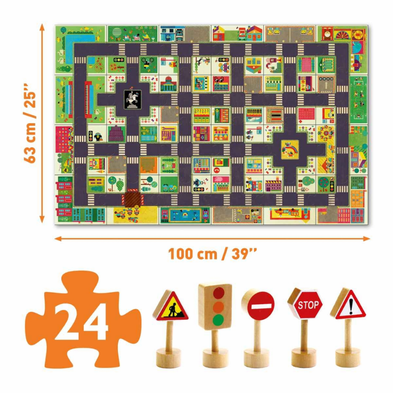 Djeco Giant Puzzle // The City (24 Parça)
