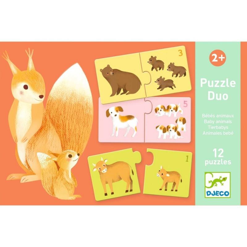 Djeco Duo Puzzle Set // Baby Animals (2 Parça)