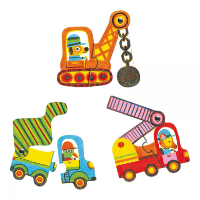 Djeco Duo Puzzle Set // Vehicles (2 Parça)