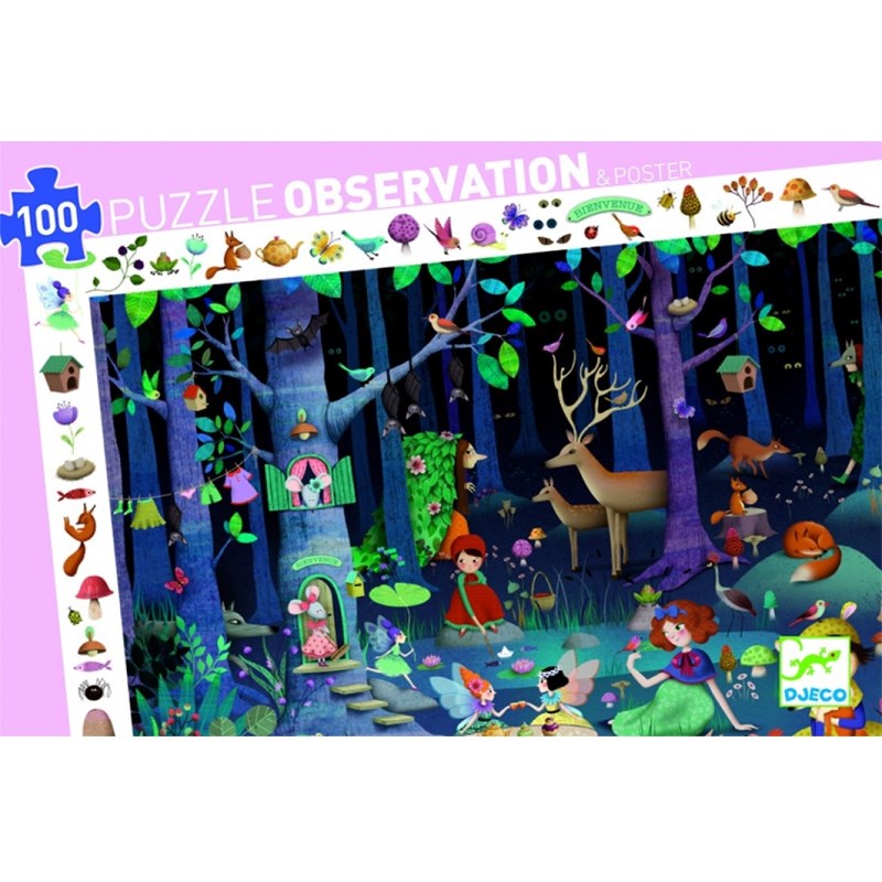 Djeco Observation Puzzle // Enchanted Forest (100 Par&ccedil;a)