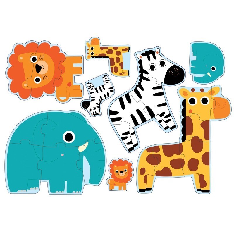 Djeco Primo Puzzle Set // In The Jungle (3-4-6-9 Parça)