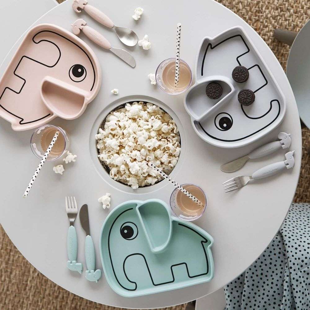 Done by Deer Vakumlu B&ouml;lmeli Silikon Tabak // Elphee - Mavi