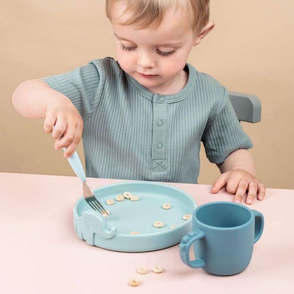 Done by Deer Paslanmaz &Ccedil;elik &Ccedil;atal Kaşık Bı&ccedil;ak Seti // Deer Friends - Mavi