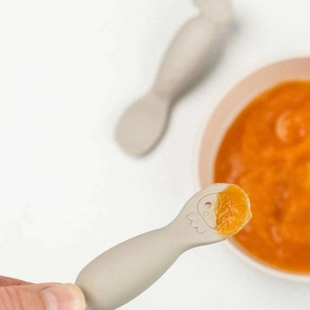 Done by Deer Silikon Alıştırma & P&uuml;re Kaşık Seti // Tiny Farm - Bej