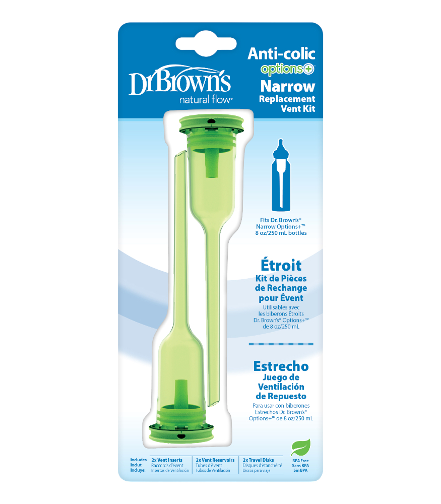 Dr. Brown’s® Natural Flow Options+™ Dar Ağız Biberon (270 ml) Yedek Hava Akış Kiti (2 Adet)