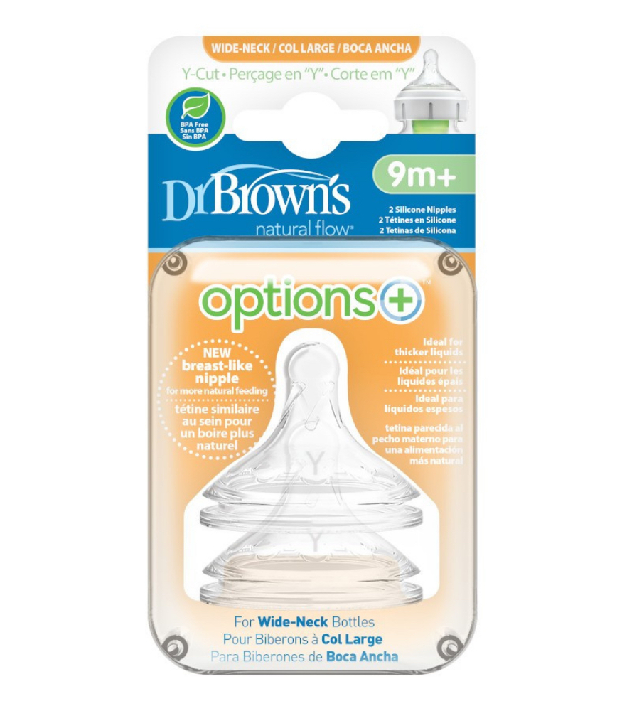Dr. Brown's Options+ Geniş Ağız Silikon Biberon Emzik - İkili Paket (Y Kesim)