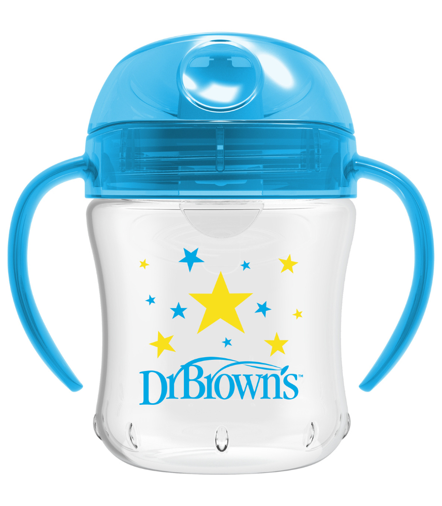 Dr. Brown's Yumuşak Oluklu Alıştırma Bardağı (180 ml) // Mavi Yıldız