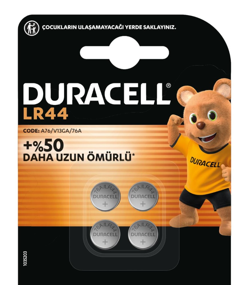 Duracell &Ouml;zel LR44 Alkalin Pil (4 Adet)