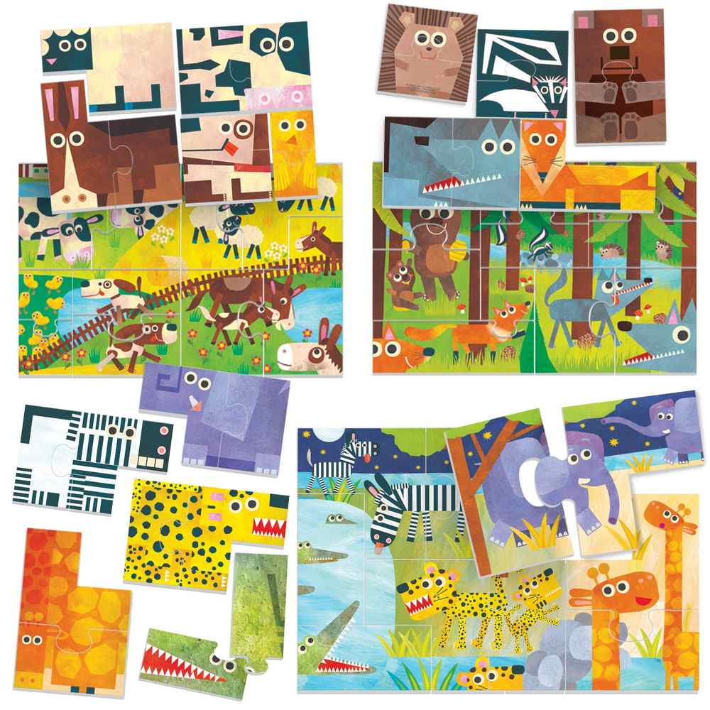 Ecoplay &Ccedil;ift Y&ouml;n Puzzle // Animals (30 Par&ccedil;a)