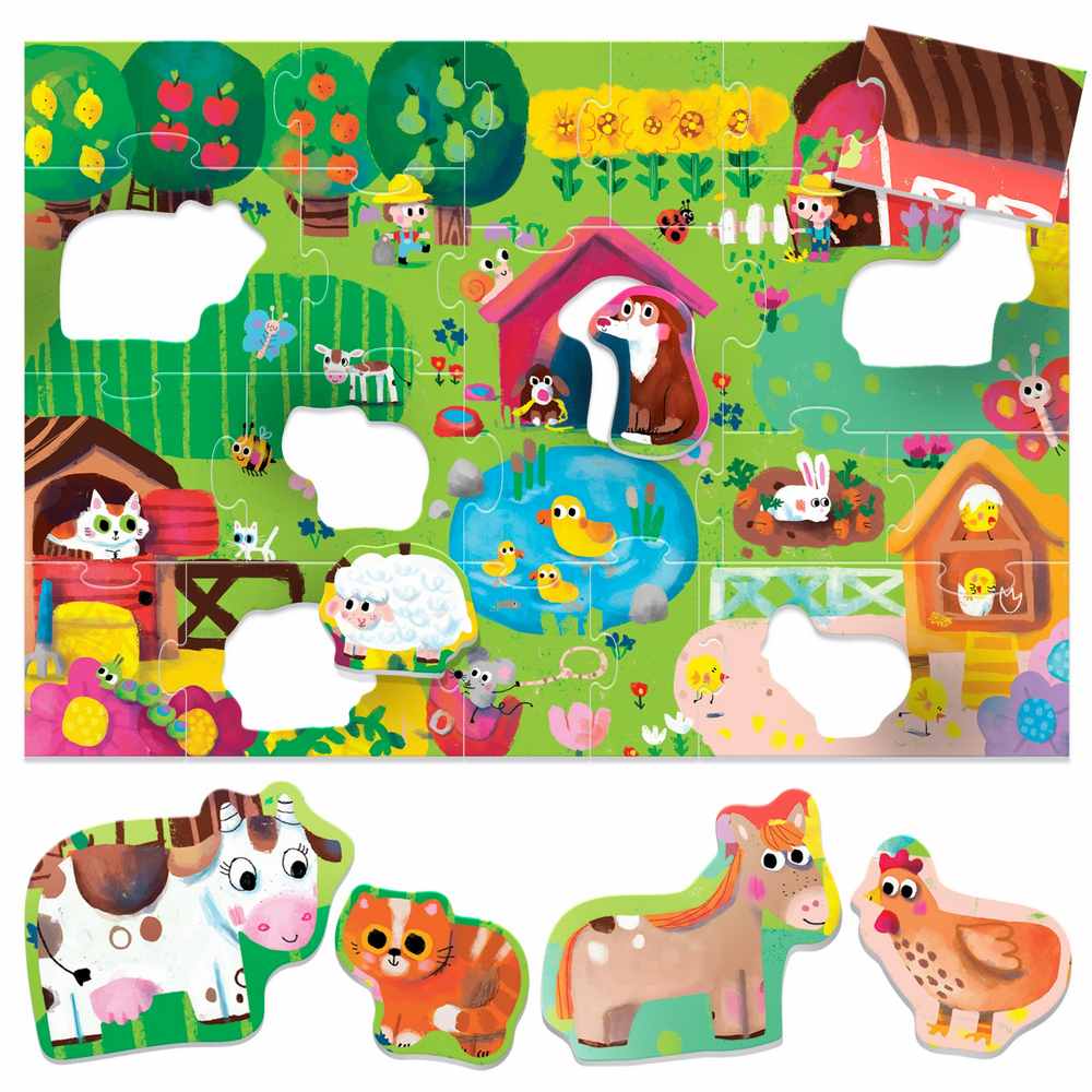 Ecoplay Shaped Puzzle // Farm (25 Parça)
