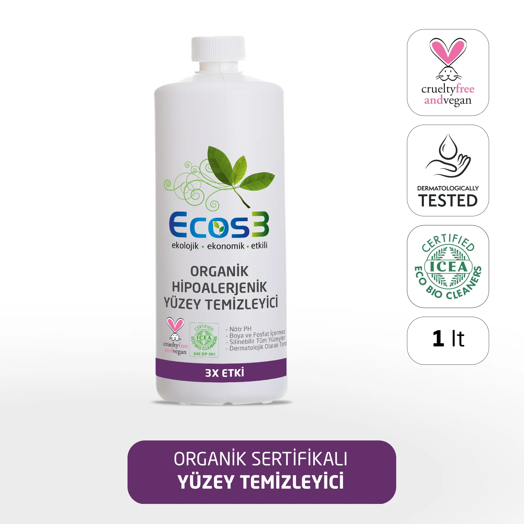 Ecos3 Organik Yüzey Temizleyici (1 lt)