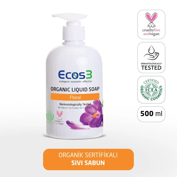 Ecos3 Organik Sıvı Sabun // Floral (500 ml)