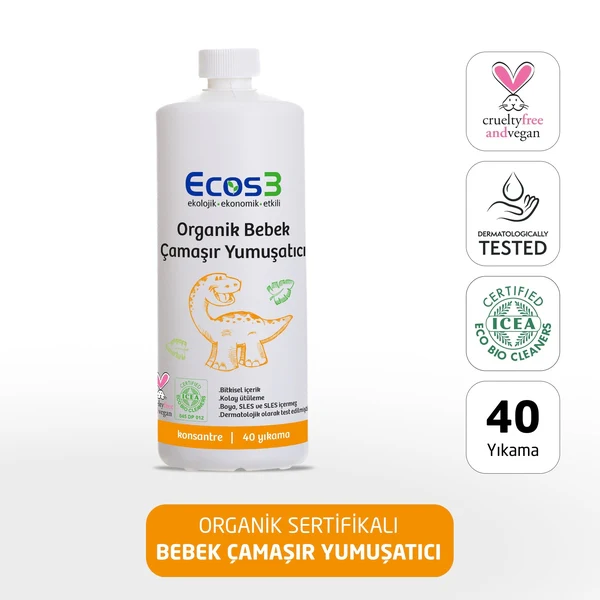 Ecos3 Organik Bebek Çamaşır Yumuşatıcı (1000 ml)