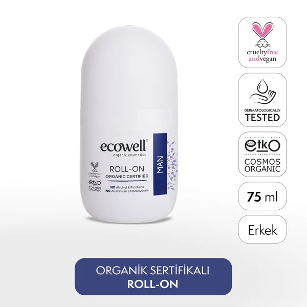 Ecowell Organik Erkek Deodorant Roll-on