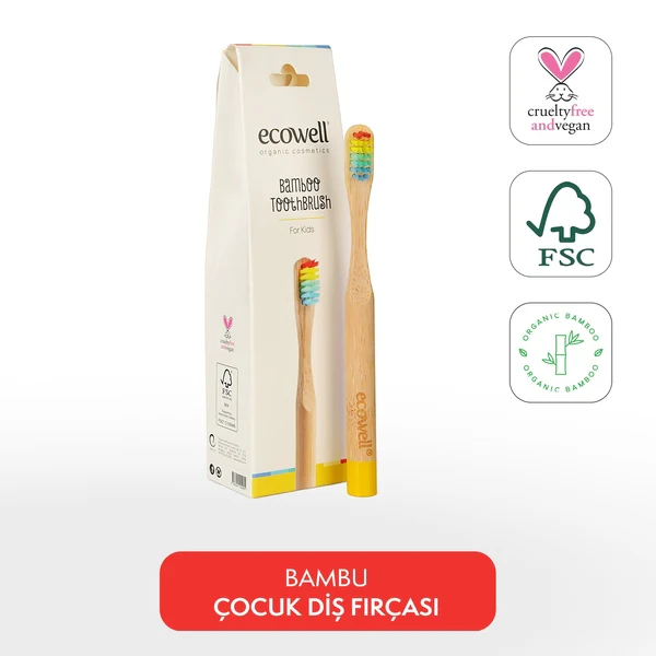 Ecowell Organik Bambu Çocuk Diş Fırçası