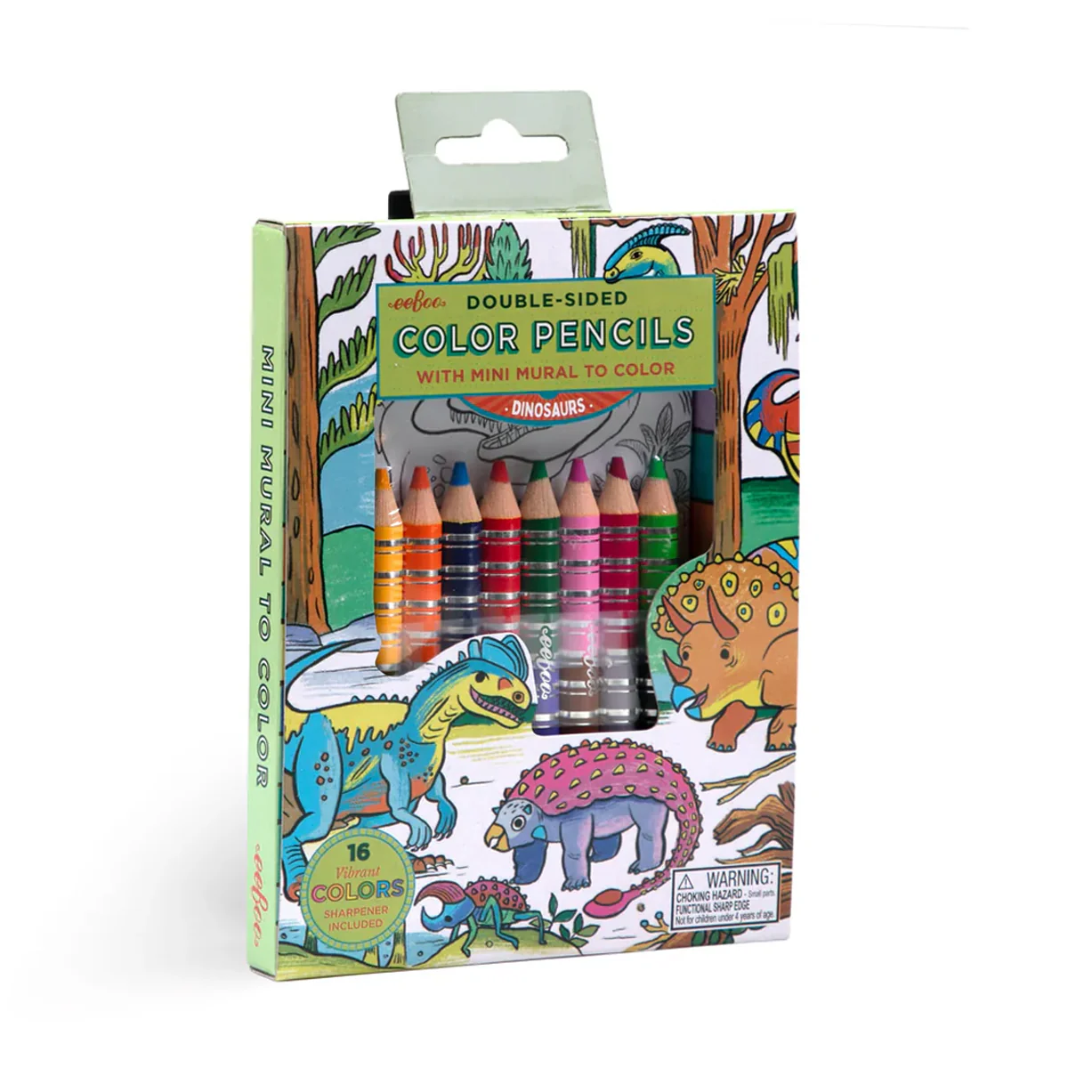 Eeboo Boyama Posteri ve Kuru Boya Seti (16 Renk) // Dinosaurs