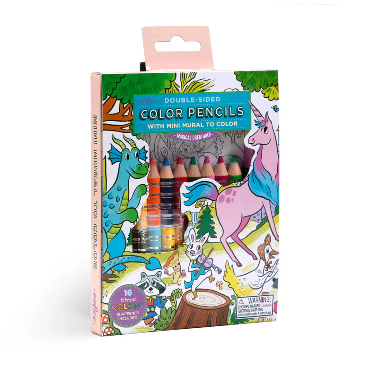 Eeboo Boyama Posteri ve Kuru Boya Seti (16 Renk) // Magical Creatures