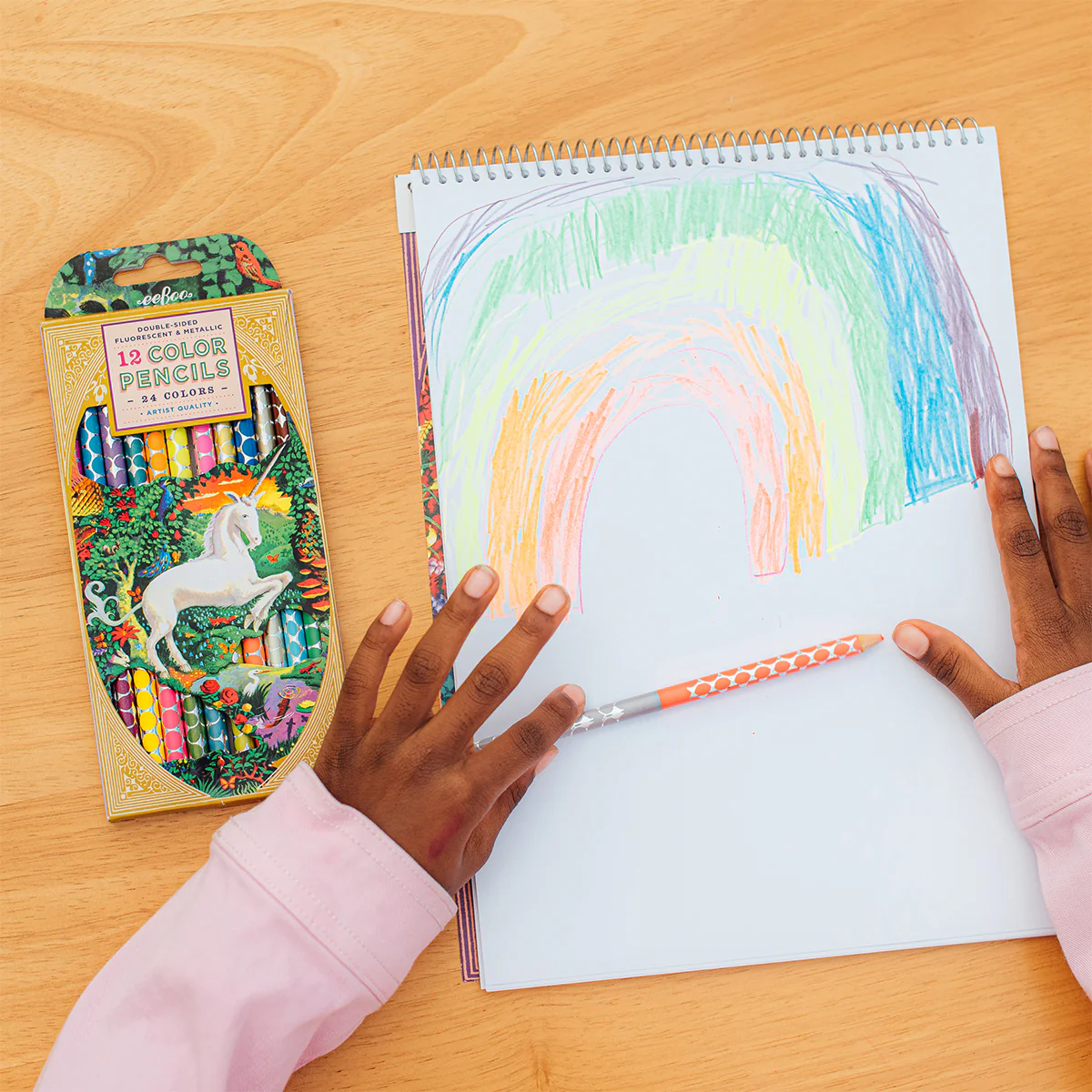 Eeboo &Ccedil;ift U&ccedil;lu Kuru Boya Kalemi (24 Renk) // Unicorn Garden