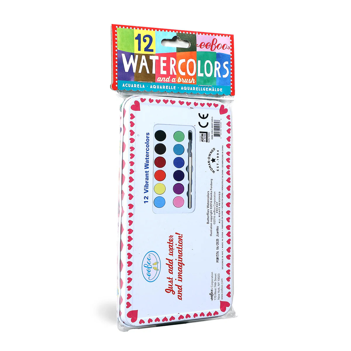 Eeboo Teneke Kutulu Suluboya (12 Adet ) // Butterflies