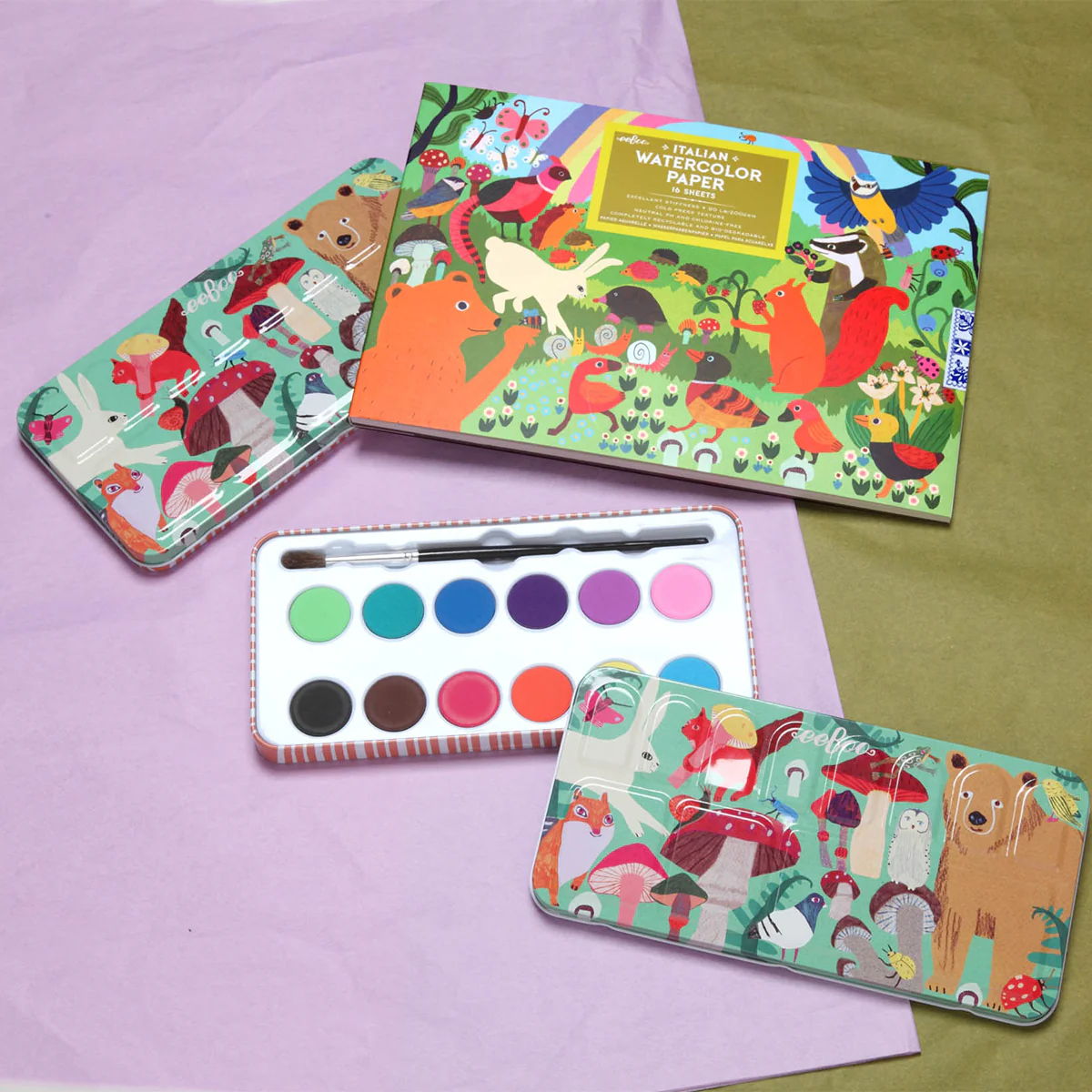 Eeboo Suluboya Defteri // Woodland Rainbow