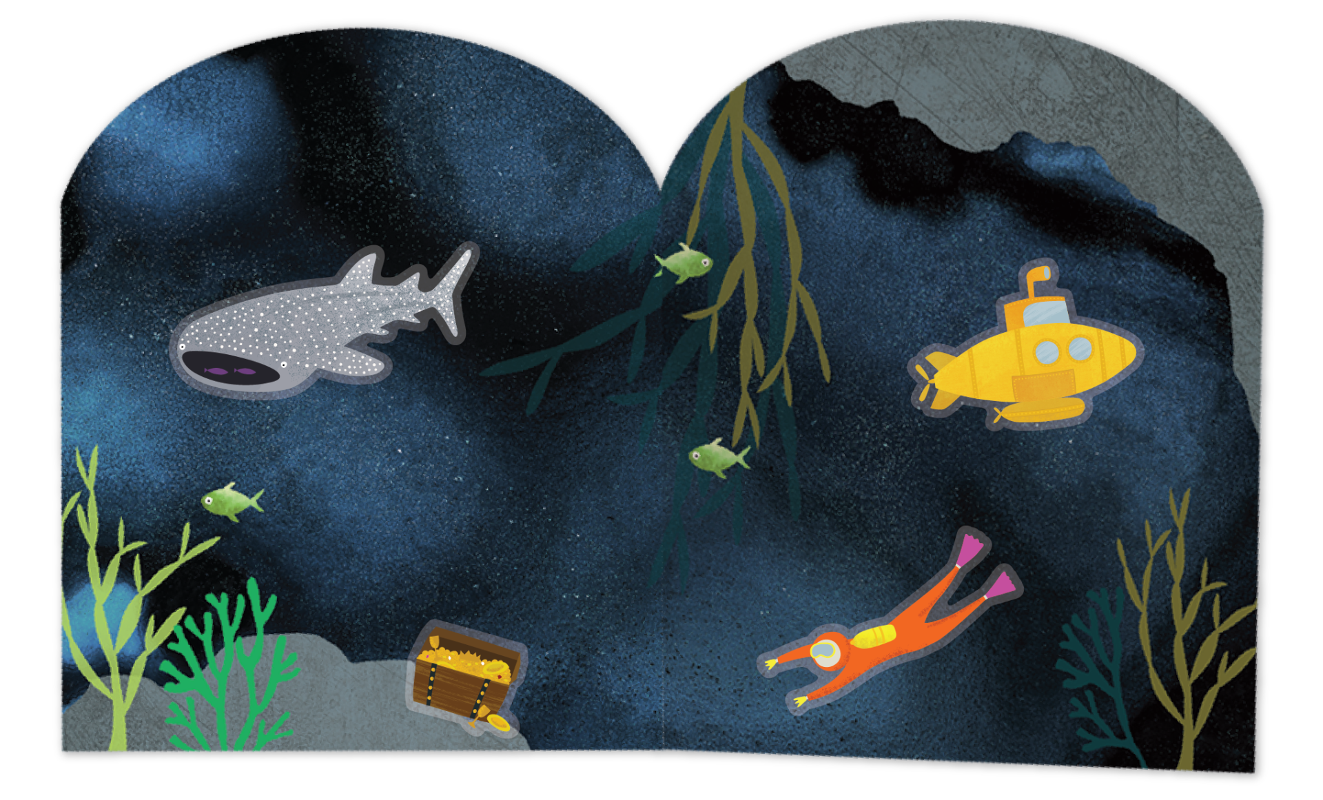 Floss & Rock Tak Çıkart Sticker Oyun Sahnesi // Deep Sea