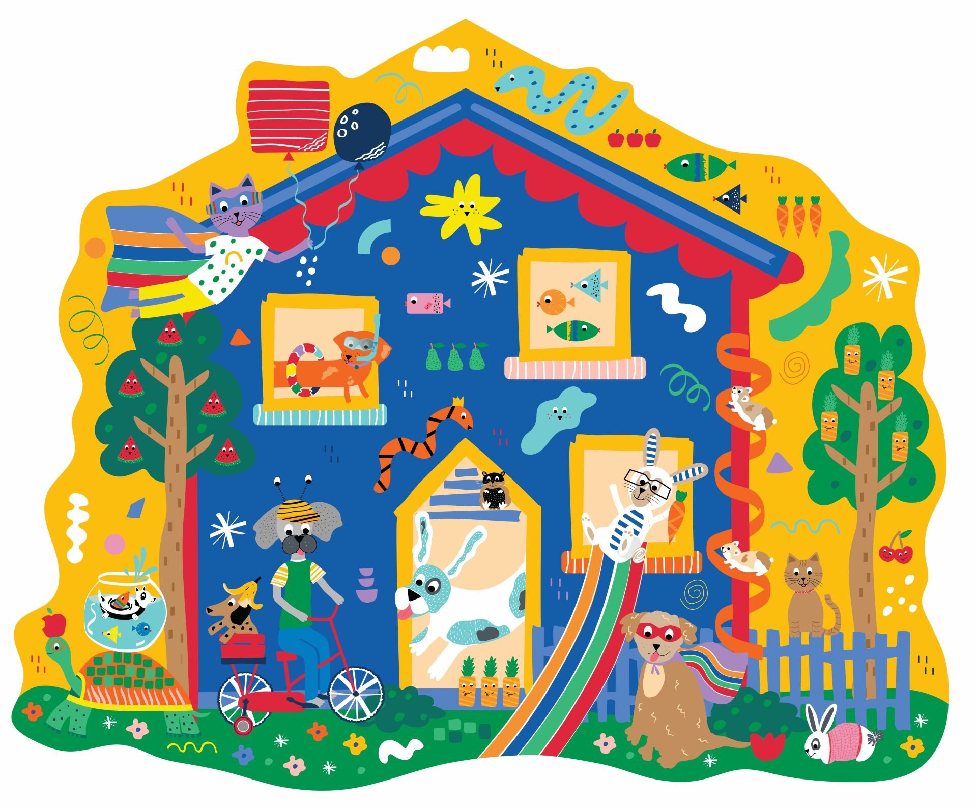 Floss & Rock Shaped Puzzle // Pets (80 Parça)