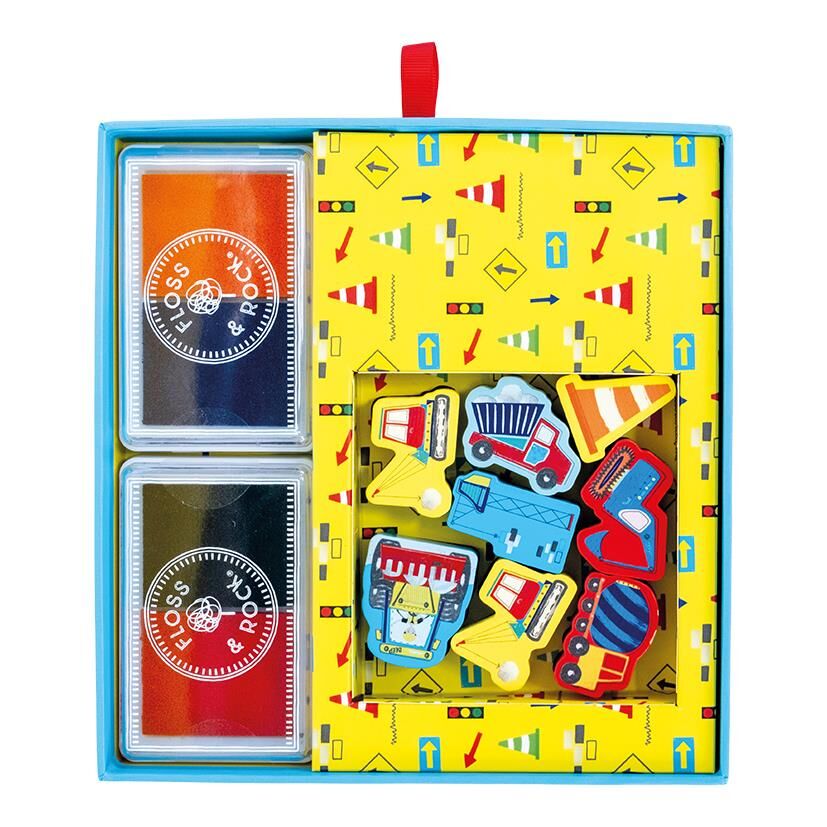 Floss & Rock Stamper Ahşap Baskı Seti // Construction