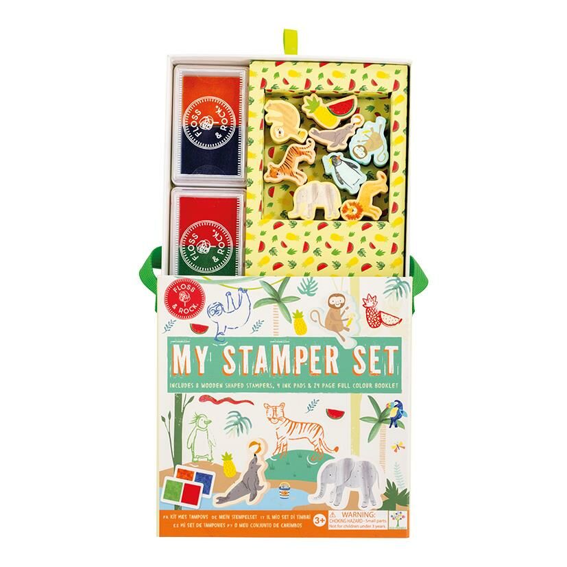 Floss & Rock Stamper Ahşap Baskı Seti // Jungle