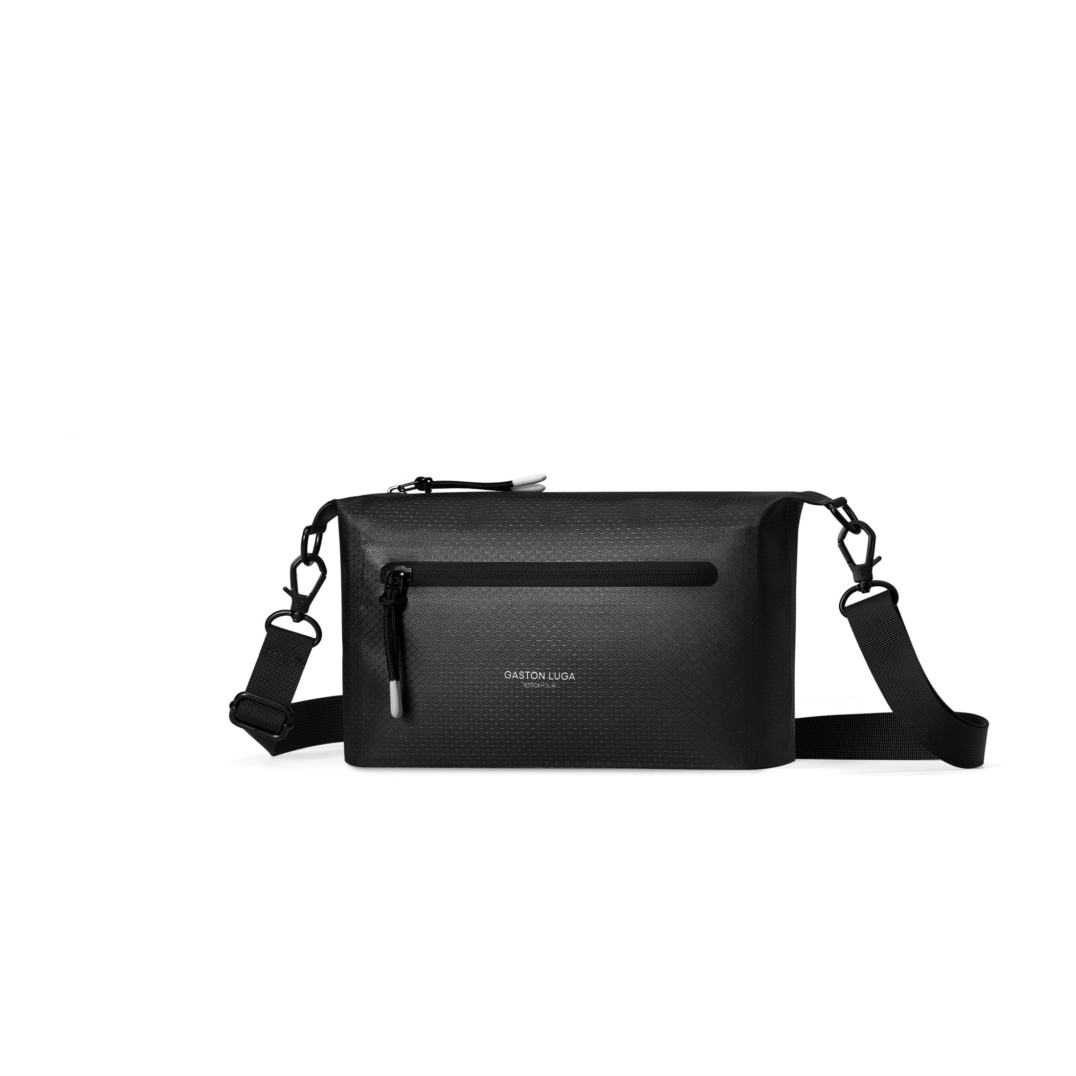 Gaston Luga Lightweight Duo Seal Crossbody Omuz &Ccedil;antası // Black