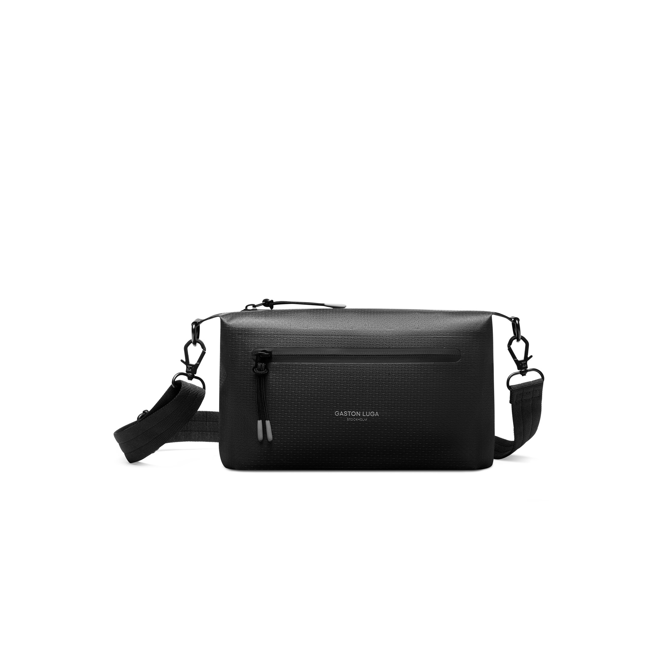 Gaston Luga Lightweight Duo Seal Crossbody Omuz &Ccedil;antası // Black