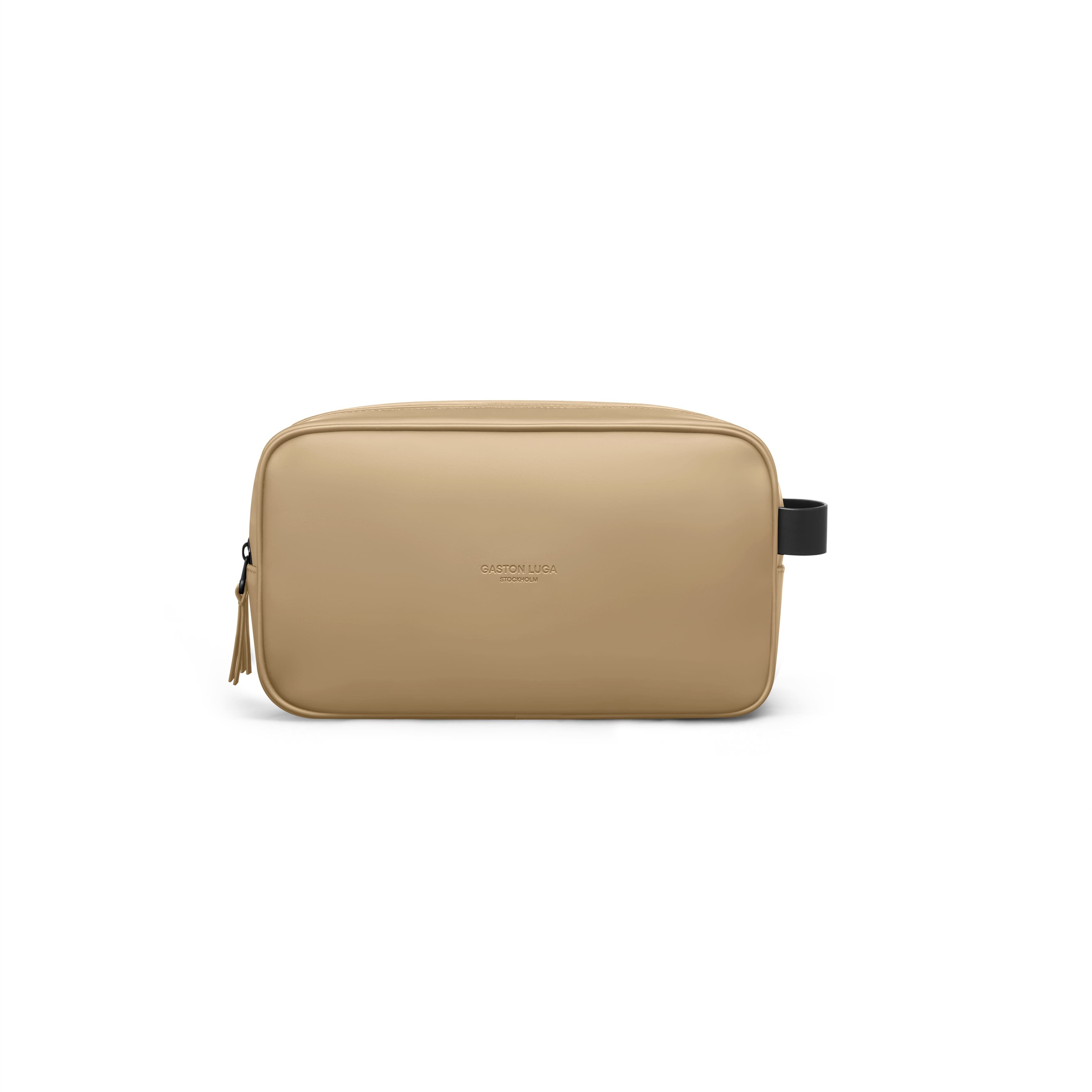 Gaston Luga Spl&auml;sh Toiletry Double Zipped Bag // Latte
