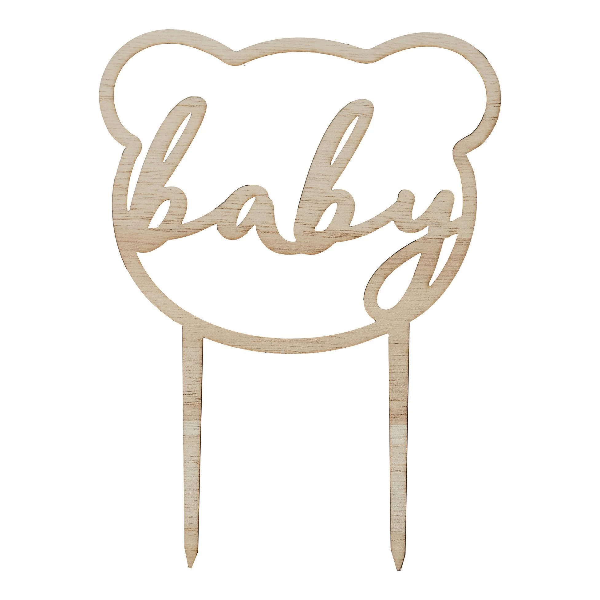 Ginger Ray Ahşap Baby Shower Pasta Süsü // Teddy Bear