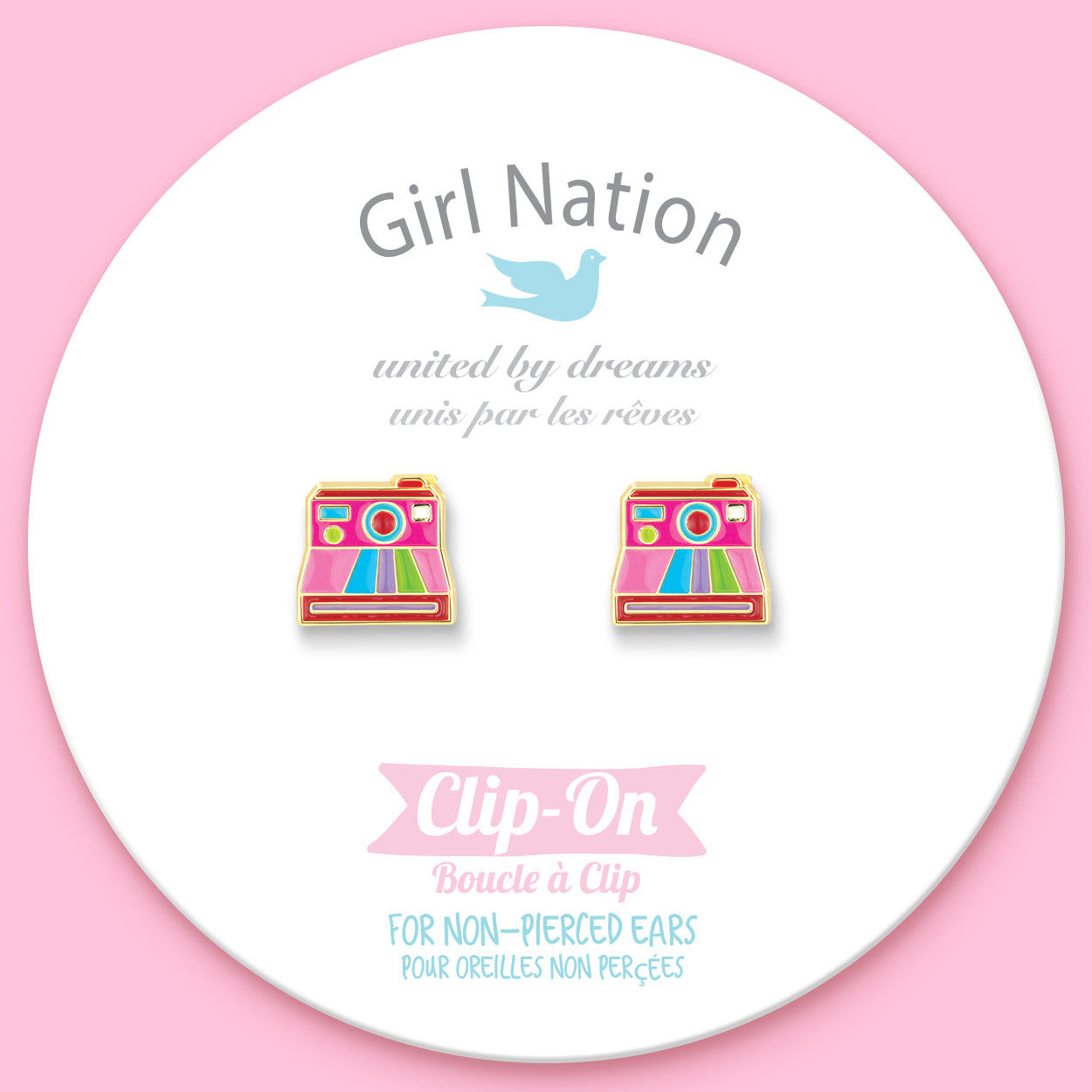 Girl Nation Clip On Klipsli Küpe // Retro Camera