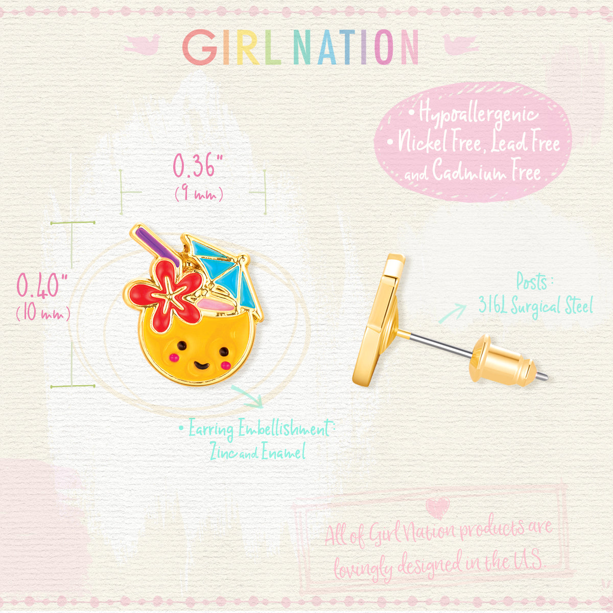 Girl Nation Cutie Küpe // Pinita Colada