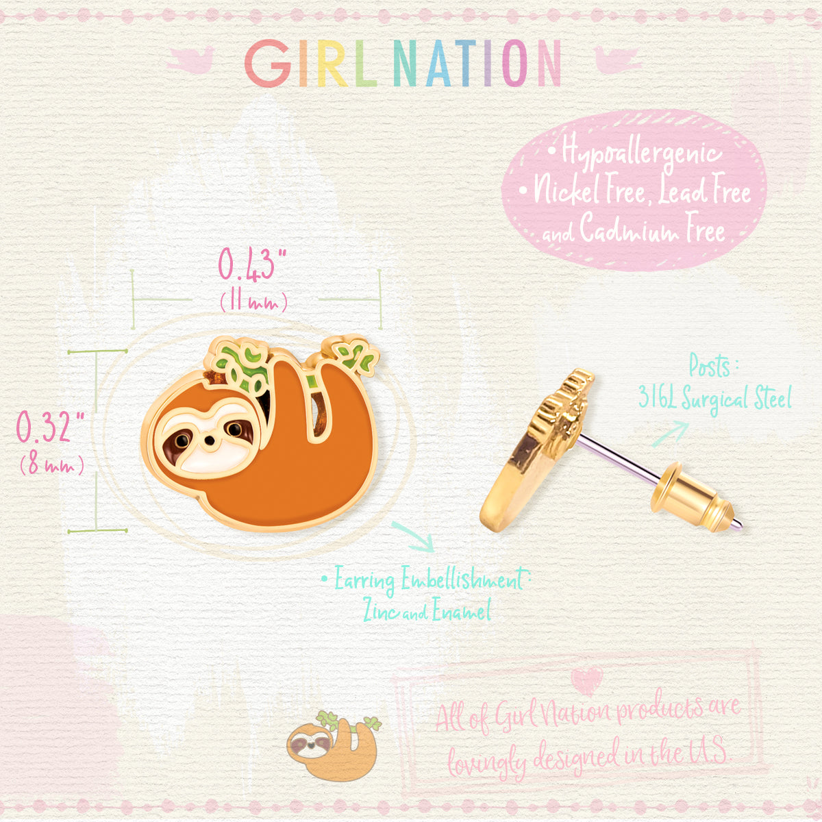 Girl Nation Cutie K&uuml;pe // Playful Sloth