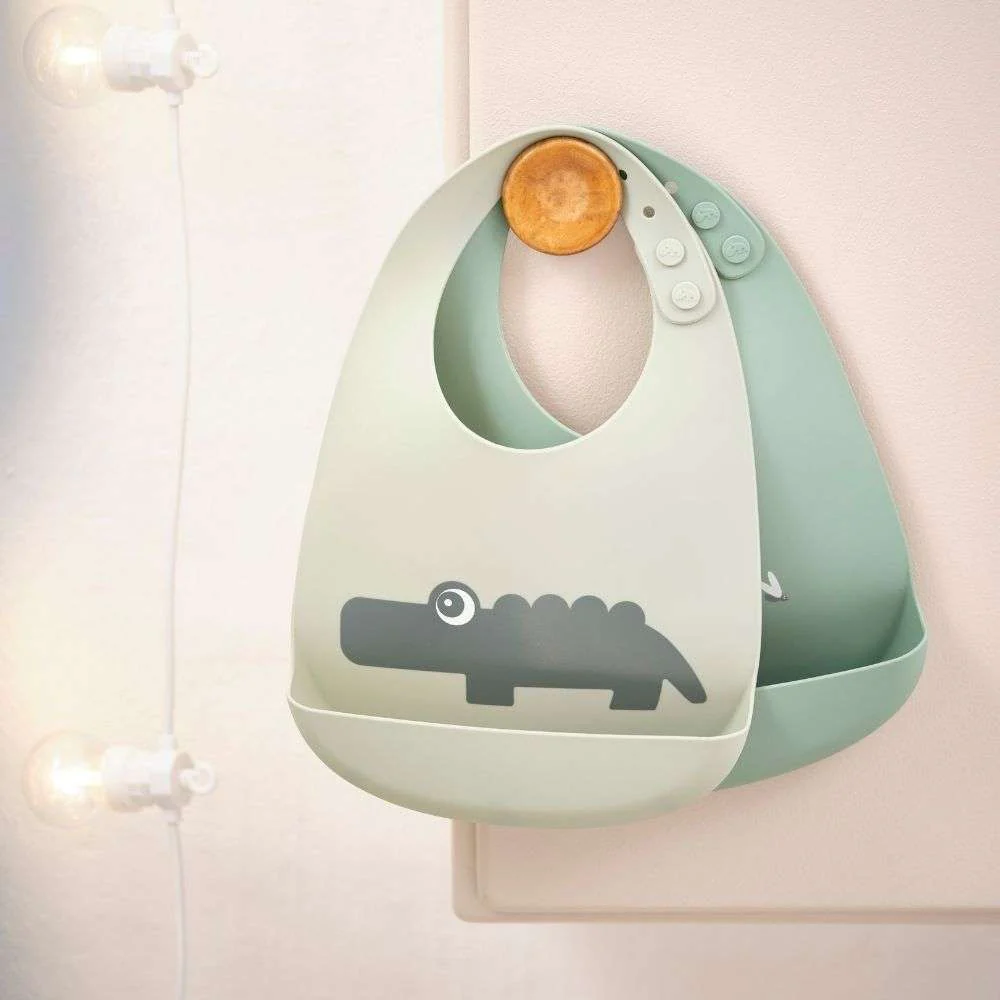 Done by Deer Silikon Mama &Ouml;nl&uuml;ğ&uuml; Set (2 Adet) // Croco - Yeşil