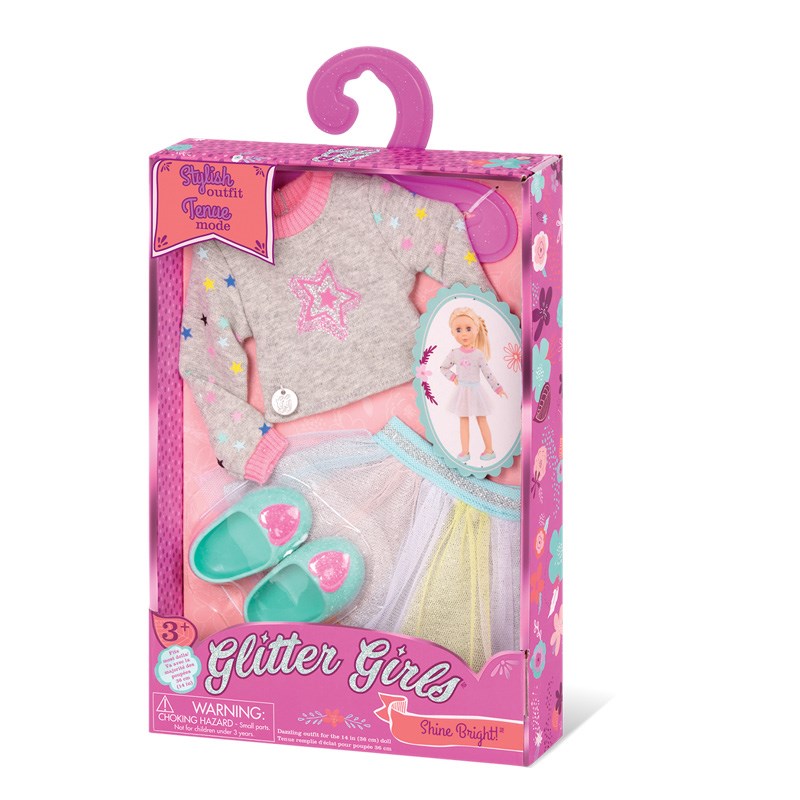 Glitter Girls Oyuncak Bebek Kıyafet Seti // Tutu Skirt & Sweater