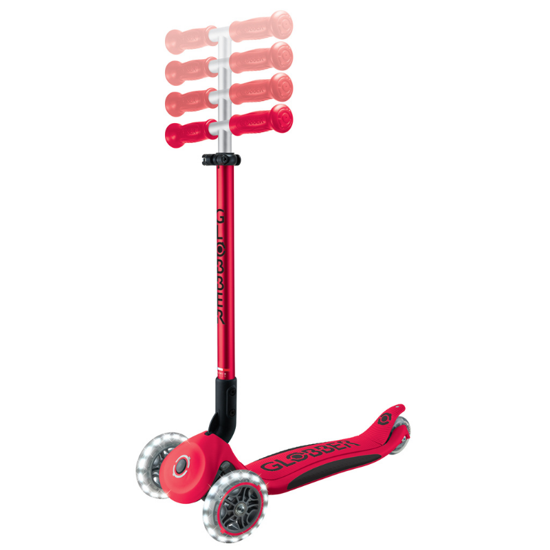 Globber Elite Deluxe Işıklı Scooter // Kırmızı