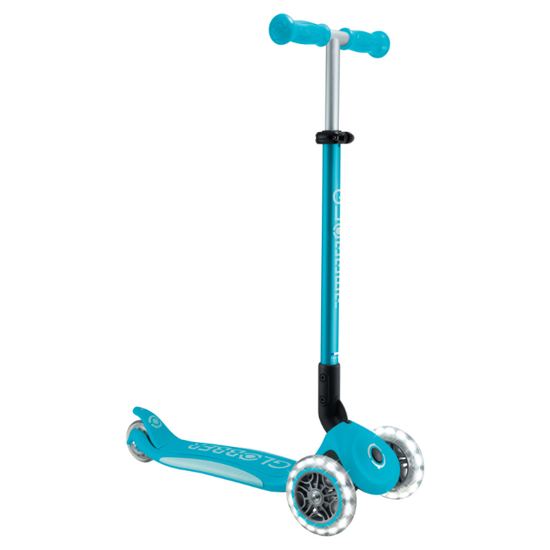 Globber Elite Deluxe Işıklı Scooter // Mavi