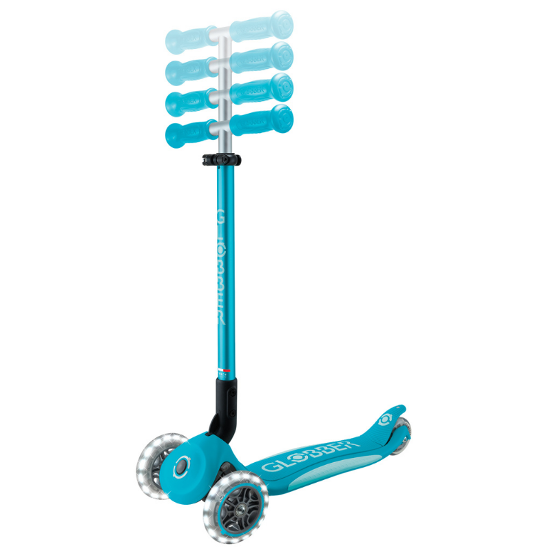 Globber Elite Deluxe Işıklı Scooter // Mavi