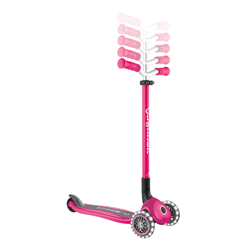 Globber Master Işıklı Katlanabilir Scooter // Fuşya