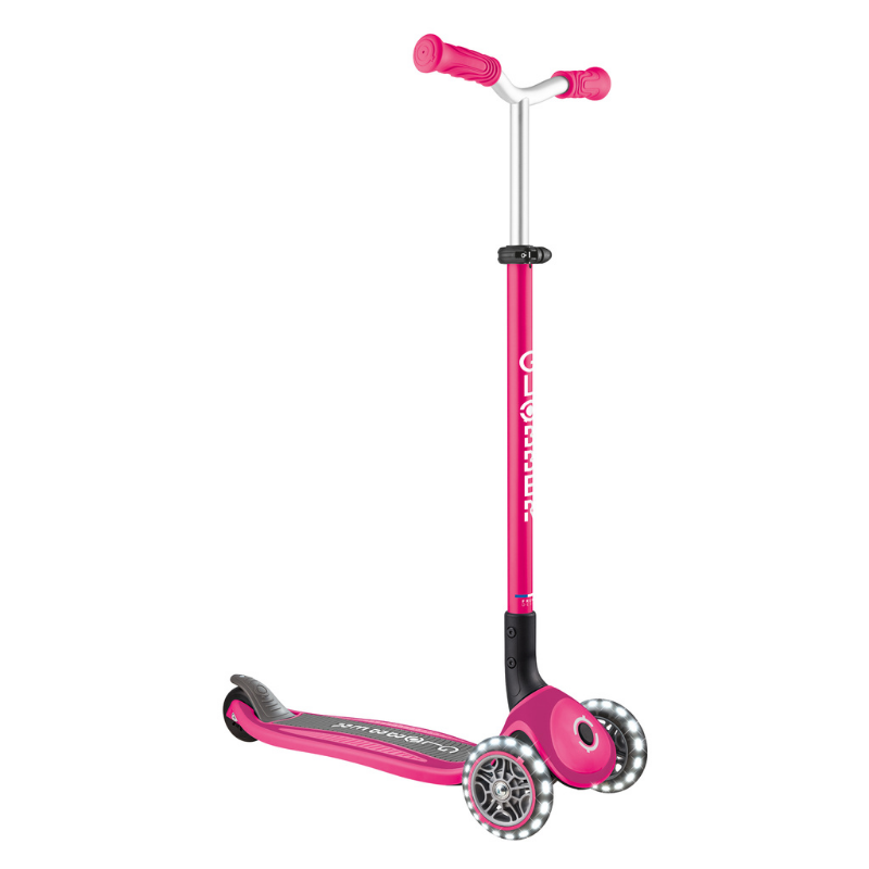 Globber Master Işıklı Katlanabilir Scooter // Fuşya