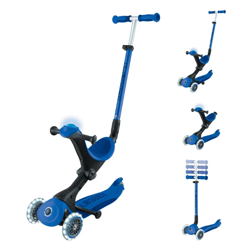 Globber Go Up Deluxe Işıklı Scooter // Lacivert