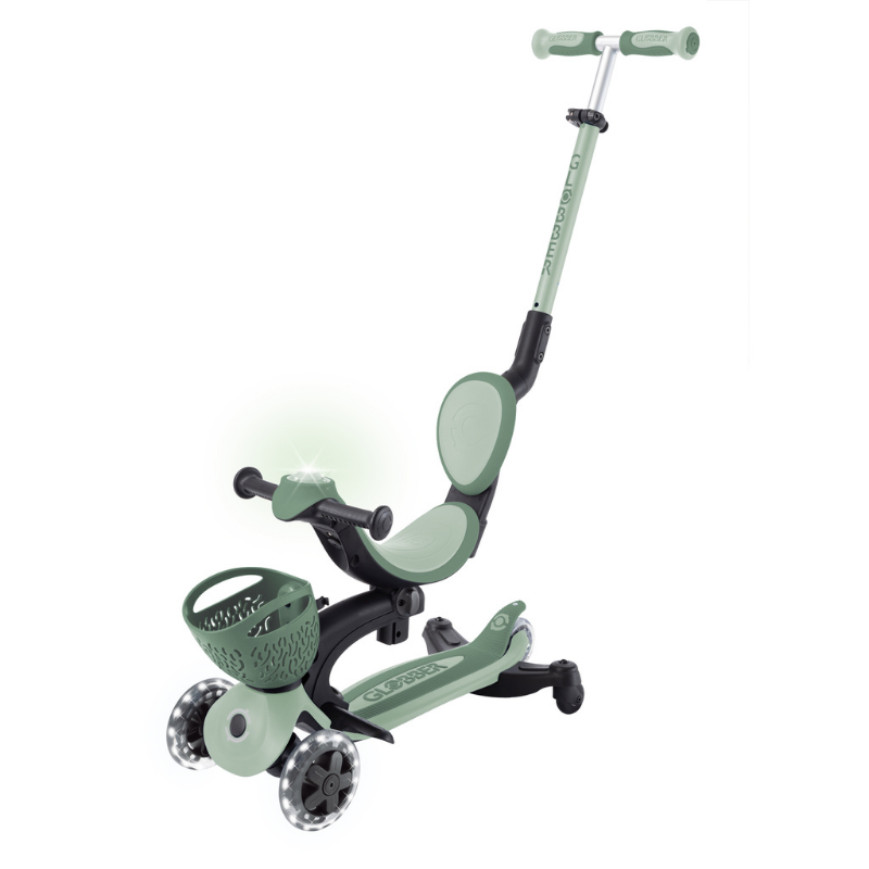 Globber Go Up Baby 360 Işıklı Scooter // Zeytin Yeşili